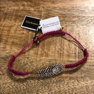 NWT Juicy Couture Pave Feather Friendship Bracelet